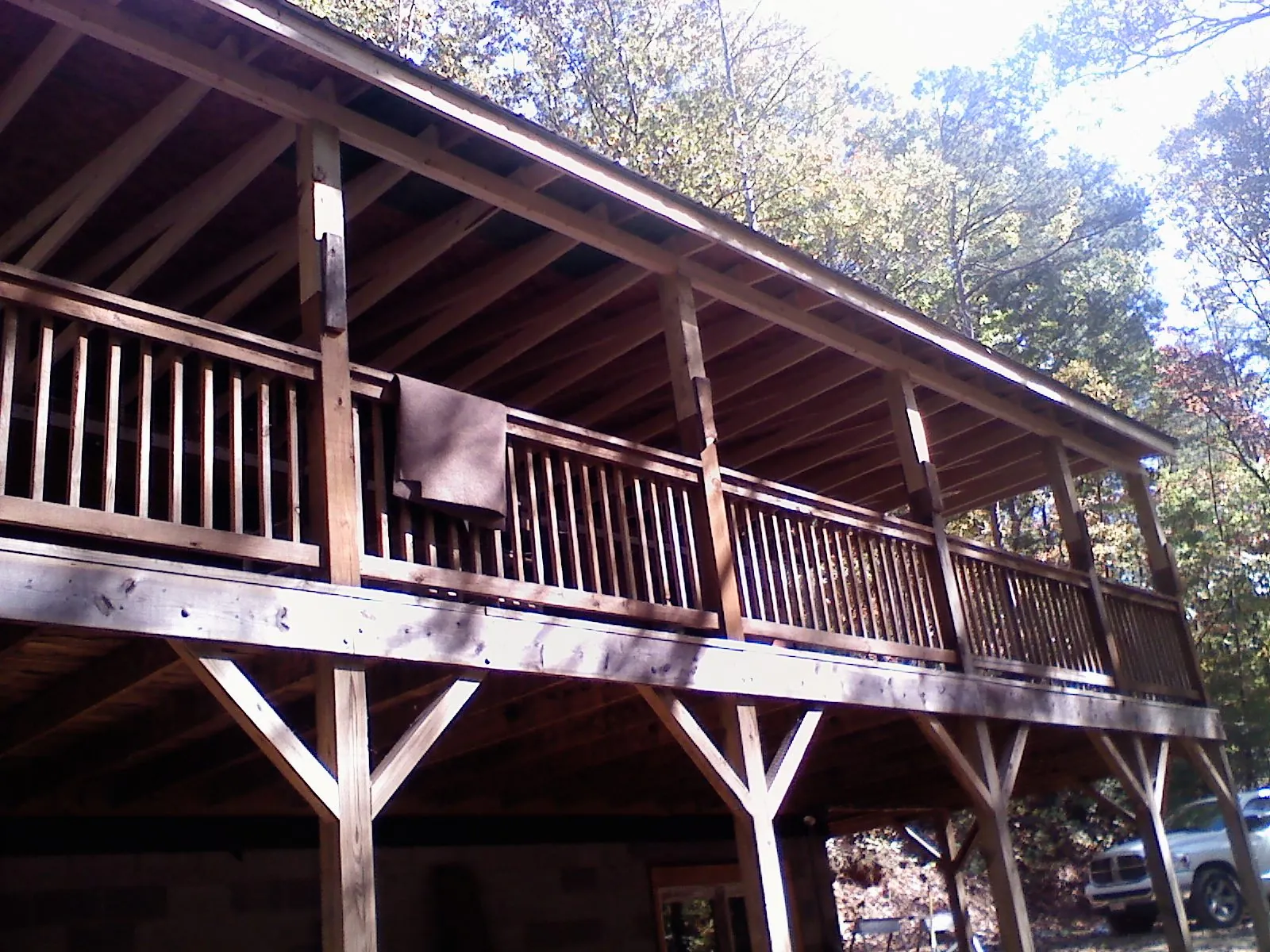Timber framing under a new elevated porch and deck — Roof Leak Repair in Huguenot by Roofing Brothers